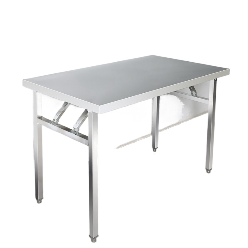 Commercial Kitchen Rental - Stainless steel folding table outdoor night