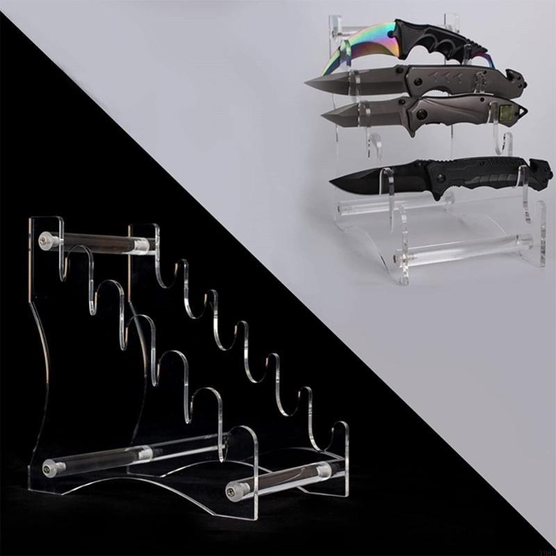 Commercial Kitchen Knife Holder - Transparent Knife Display Stand Acrylic Cutlery