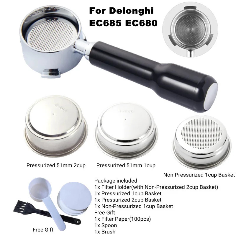 Delonghi Espresso Magnifica - 51mm Coffee Bottomless Portafilter For Delonghi