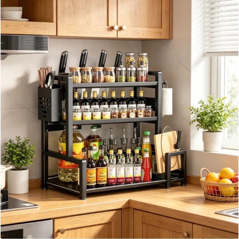 2‑3 Tier Adjustable Metal Spic - Commercial Kitchen Knife Holder review and price